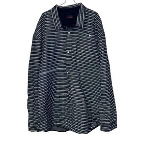 Staple Pigeon Men's Shirt Pigeon Striped Long Sleeve Button Up Blue White XXXL